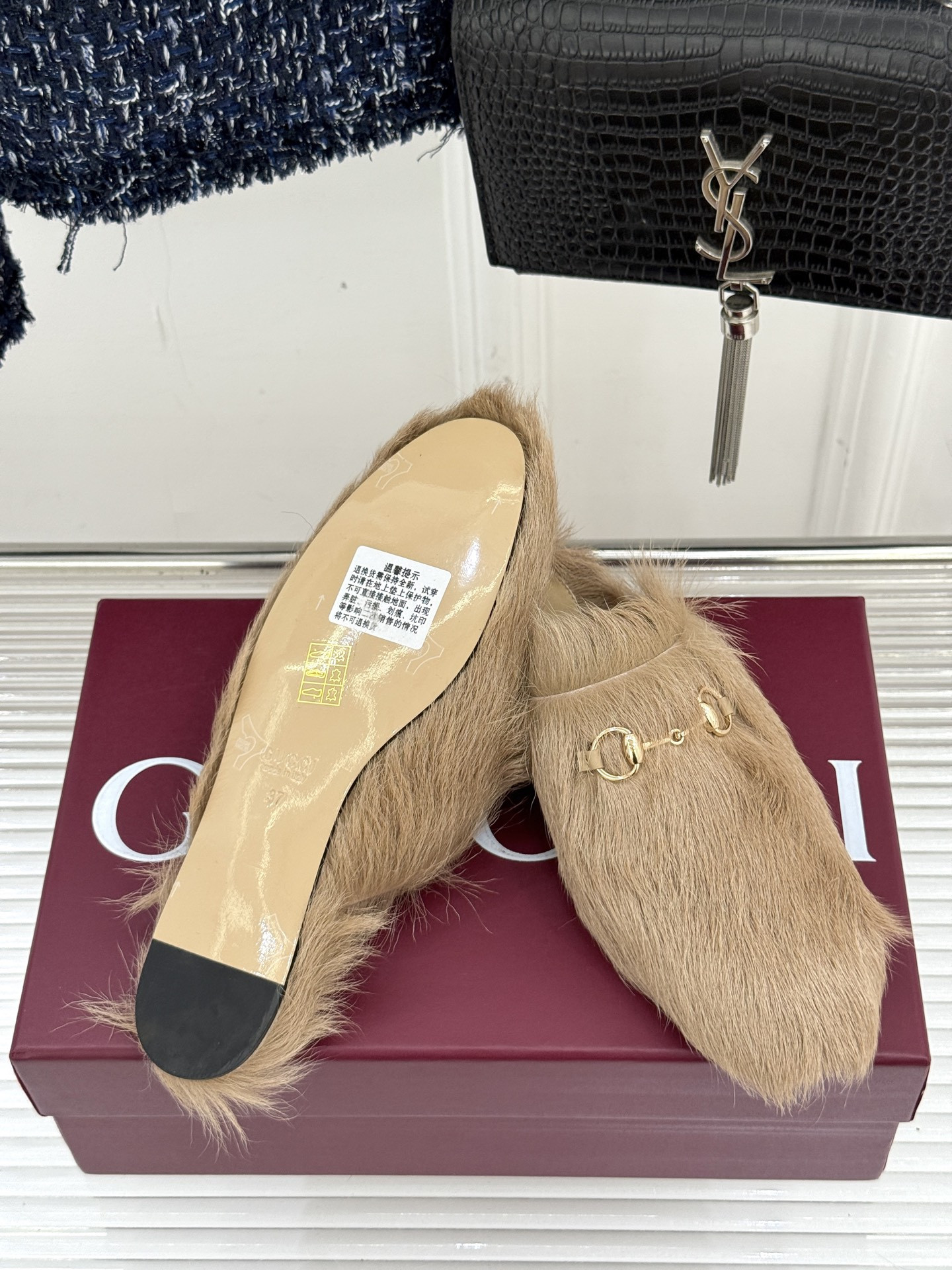 UA Gucci Horsebit Hair Mule