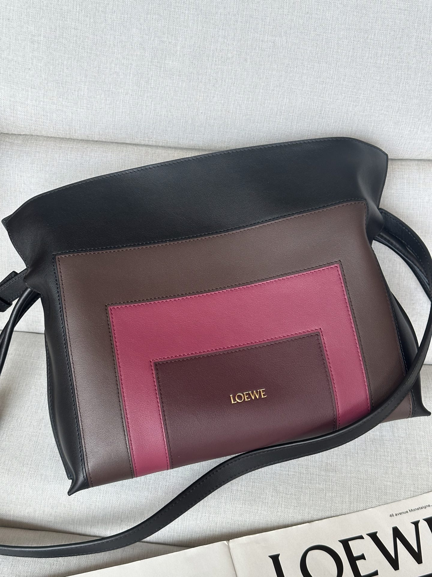 Loewe x Albers Medium Flamenco Clutch in Nappa Calfskin 24.5x30x10.5cm